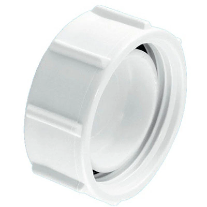 Image of McAlpine S23 1.25" Blank Cap with nut for BSP threads White