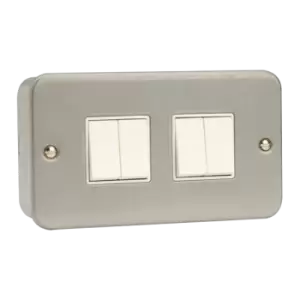Image of Click Scolmore Essentials Metal Clad 4 Gang 2 Way 10A Switch - CL019