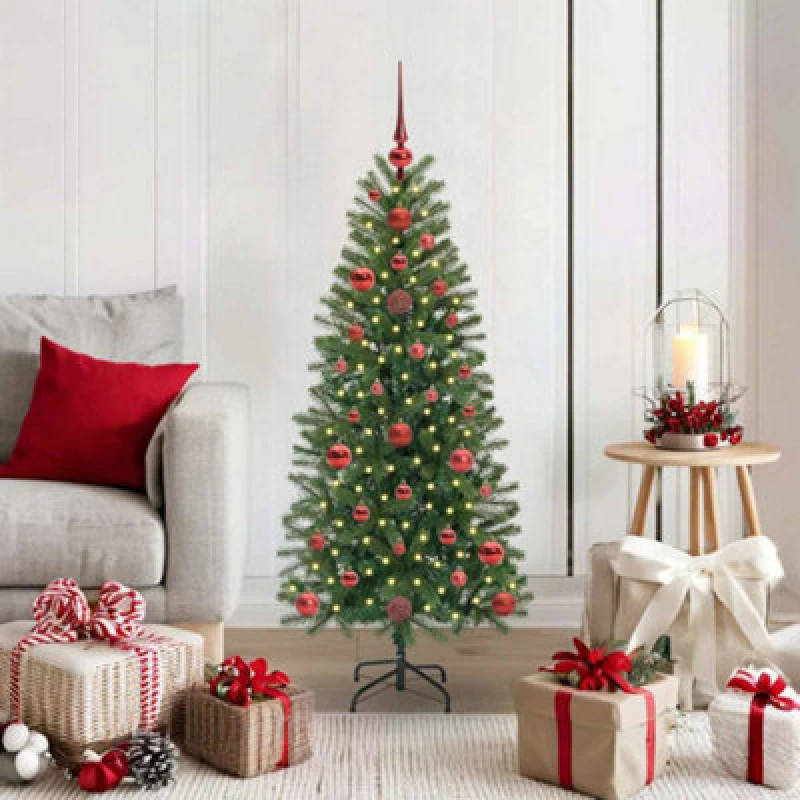 Image of Vidaxl Artificial Christmas Tree With 150 Leds Green 120 Cm Pe And Pvc