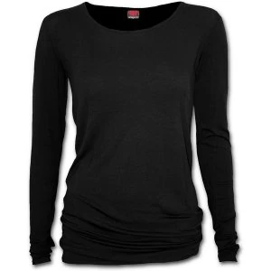 Image of Gothic Elegance Baggy Womens Medium Long Sleeve Top - Black