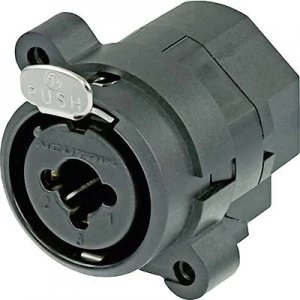 Image of XLR connector Sleeve socket right angle pins Number of pins 3 Black Neutrik NCJ9FI H