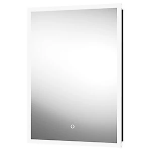 Image of Wickes Lyttleton Colour Changing Recessed Matt Black LED Mirror Cabinet - 700 x 500mm