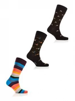 Image of Ps Paul Smith Mens 3 Pack Mixed Socks - Multi