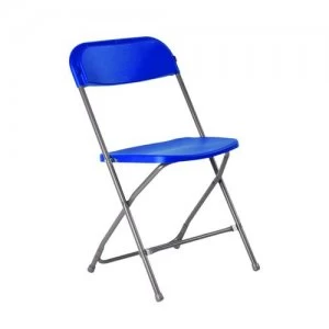 Image of Titan Straight Back Folding Chair Blue TCFLFC1-B