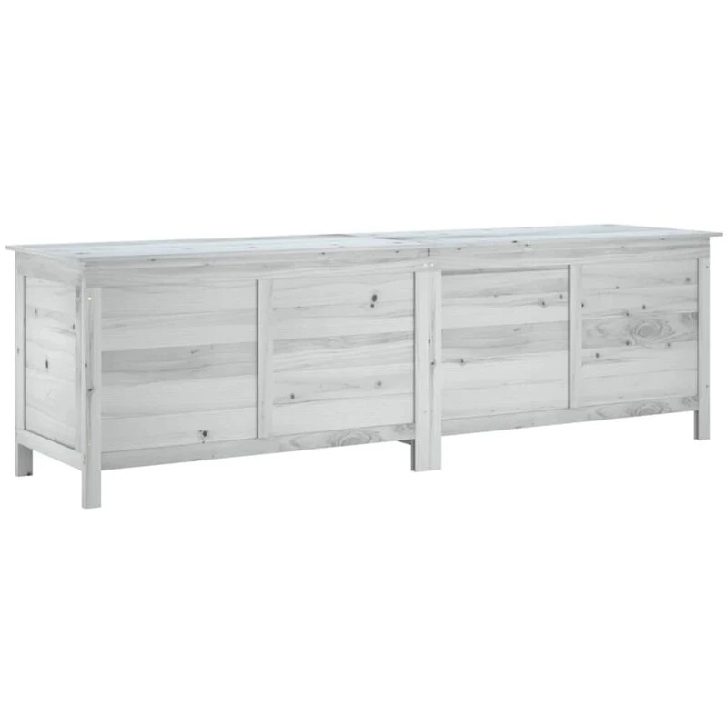 Image of vidaXL Garden Storage Box White 198.5x50x56.5cm Solid Wood Fir, White 364761