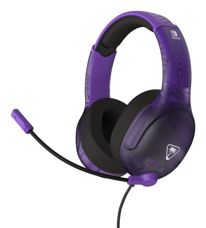 Image of Turtle Beach Turtle Beach Airlite Fit Ghost Purple Wired Gaming Headset with Flip-to-Mute Mic, Over-Ear Premium Comfort and 40mm Speakers. Officially