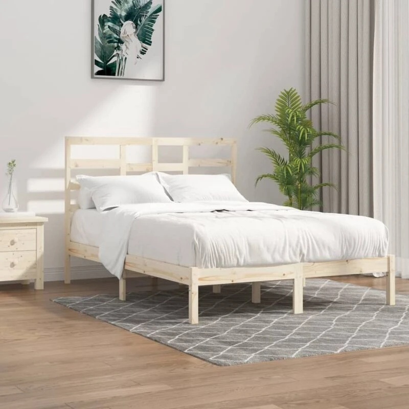 Image of VIDAXL Bed Frame without Mattress Solid Wood 120x200cm Vidaxl 8720287045328