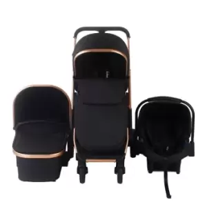 Image of My Babiie Mb500 Rose Gold Black Quilted Travel System