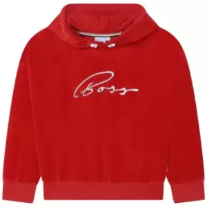 Image of Boss Boss Logo Over The Head Hoodie Juniors - Red