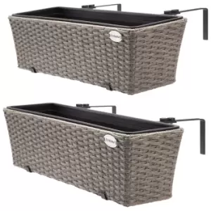 Image of Window Box 2Pcs Set Cream 60x20x19cm