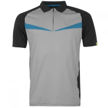 Image of Prince Half Zip Dart Panel Shirt Mens - Aqua