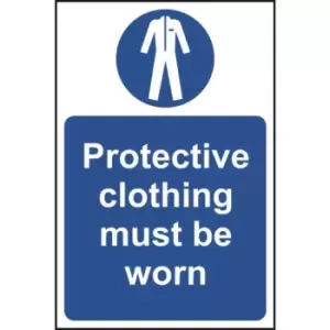 Image of Protective Clothing Must Be Worn Sign - SAV (400 x 600mm)