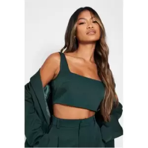 Image of I Saw It First Tailored Square Neck Crop Top - Green