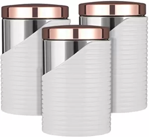 Image of Tower White and Rose Gold Canister Set