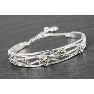 Image of Botanical Silver Plated Narcissus Bangle