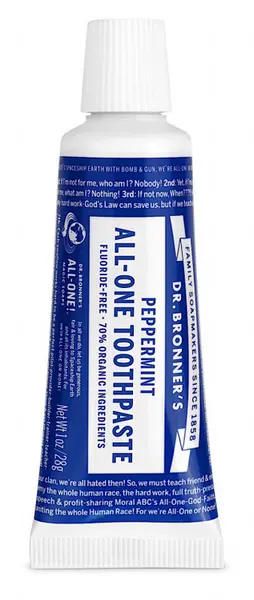 Image of Dr Bronners Peppermint Travel Toothpaste 28g