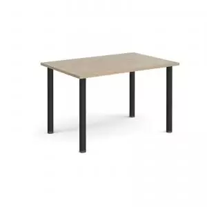 Image of Rectangular Black radial leg meeting table 1200mm x 800mm - barcelona