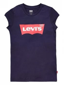 Image of Levis Girls Short Sleeve Batwing T-Shirt - Navy, Size Age: 4 Years, Women