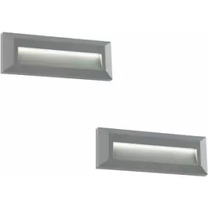 Image of 2 PACK Outdoor Pathway Guide Light - Indirect 2W Warm White LED - Gray ABS