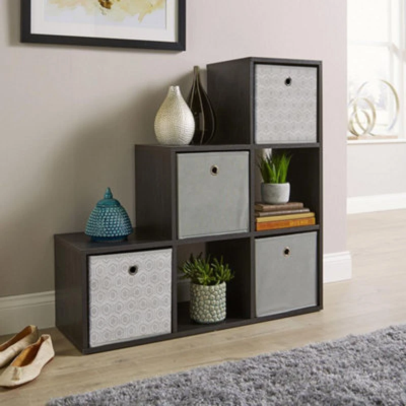 Image of Home Source Cube 321 Step Storage Shelf Unit Black