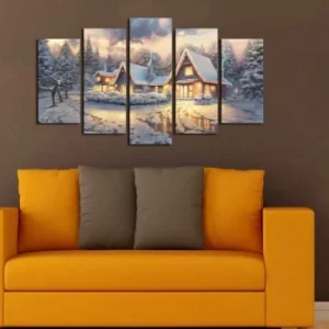 Image of 5PMDFNOEL-1 Multicolor Decorative MDF Painting (5 Pieces)