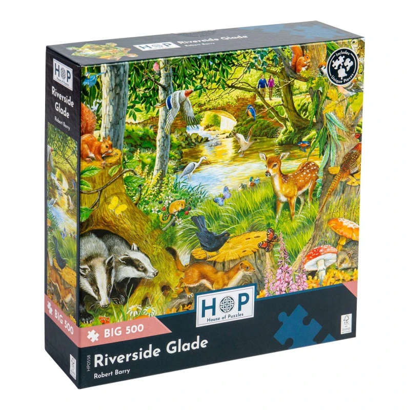 Image of The House Of Puzzles Riverside Glade, BIG 500 Piece Jigsaw Puzzle Multicolor Unisex