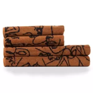 Image of Set of 4 Furn. Kindred Towels Pecan (Brown)