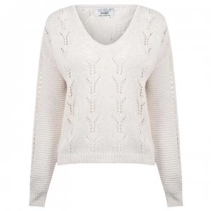 Image of NA-KD V Neck Sweatshirt - White