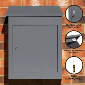 Image of Grey Anti-Theft Parcel Post Box - Grey
