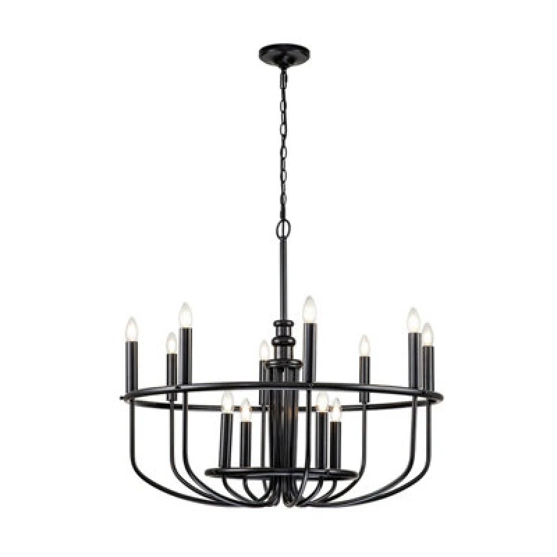 Image of Kichler Kichler Capitol Hill 12 Light Chandelier - Black