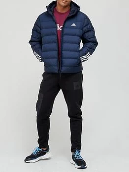 Image of adidas Itavic Quilt Hood Jacket - Navy, Size L, Men