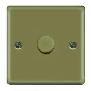 Image of Wickes Dimmer Switch 1 Gang 2 Way 400W Pearl Nickel Raised Plate