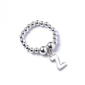 Image of Initial Z Charm with Sterling Silver Ball Bead Ring