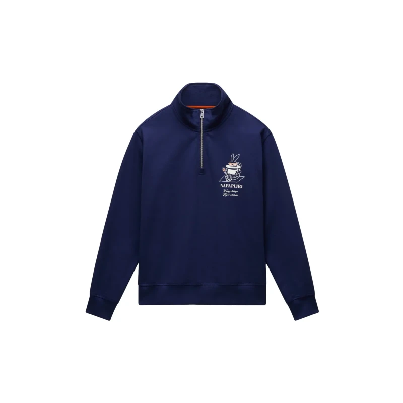 Image of Half-zip sweatshirt in French terry Napapijri Sol Bleu Male M