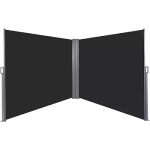 Image of Outsunny - 6x1.8m Double Canopy Pull-Out Awning w/ Steel Frame Sun Shade Grey