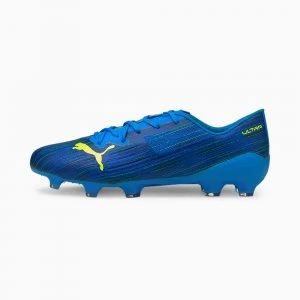 Image of PUMA Ultra 2.2 FG/AG Mens Football Boots, Blue/Yellow Alert, size 7.5, Shoes