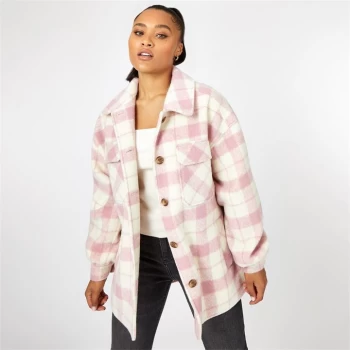 Image of Jack Wills Check Overcoat - Pink Check