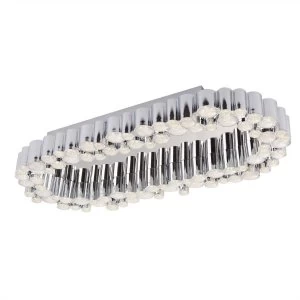 Image of Integrated LED 1 Light Oval Flush Ceiling Light Chrome
