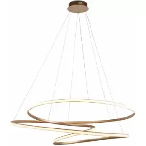 Image of Satin Gold xl Ceiling Pendant Tape Light & Matt White Diffuser - Warm White led