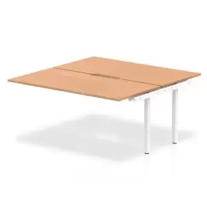 Image of B2B Ext Kit White Frame Bench Desk 1600 Oak