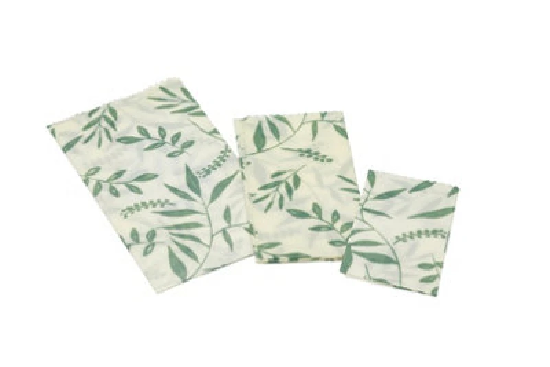 Image of Natural Elements Set of 3 Reusable Vegan Food Wrap Sheets, Organic Cotton Cling Film Alternative White unisex