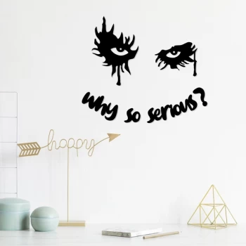 Image of Why So Serious ? Black Decorative Wooden Wall Accessory