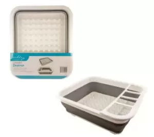 Image of White and Grey Collapsible Drainer Cutlery Compartment Camping Caravan