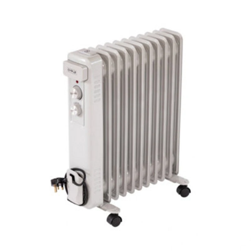 Image of Oypla 11 Fin Portable Oil Filled Radiator Electric Heater in White White Unisex