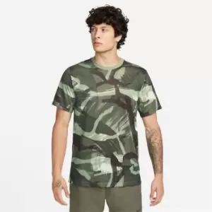 Image of Nike Dri-FIT Legend Mens Camo Fitness T-Shirt - Green