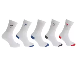 Image of Mens Assorted Emblem Sport Socks (5 Pairs) (6-11 UK) (White)