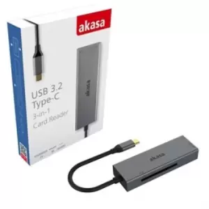 Image of Akasa AK-CR-09BK card reader USB 2.0 Type-C Grey