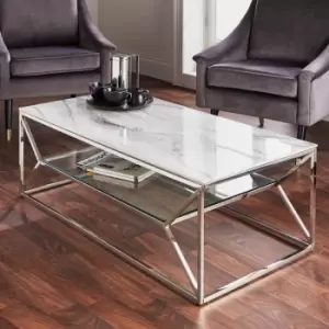 Image of Native Home & Lifestyle Marble Glass Coffee Table