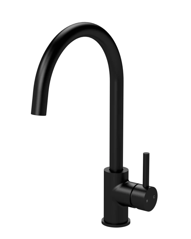 Image of Balterley Kitchen Mono Mixer Tap with 1 Lever Handle Matt Black 436mm Black