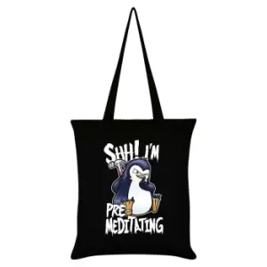 Image of Psycho Penguin Shh! IA'm Pre-Meditating Tote Bag (One Size) (Black)